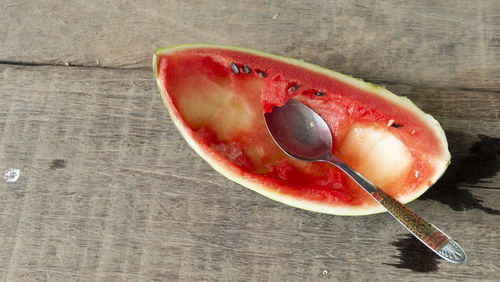 Close-up of strawberry on table