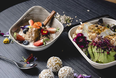 Close-up of food on table