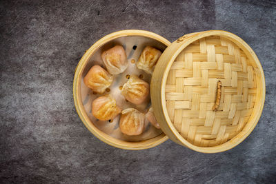 High angle view of food on table