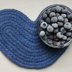 High angle view of fruits in blue container