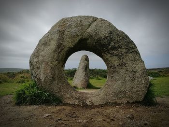 View of monument in field