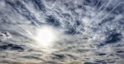 Low angle view of vapor trail in sky