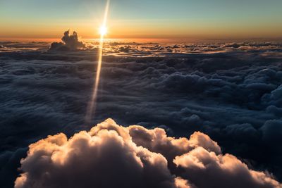 Scenic view of clouds against sky during sunset