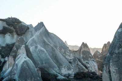 Scenic view of rock formation against clear sky