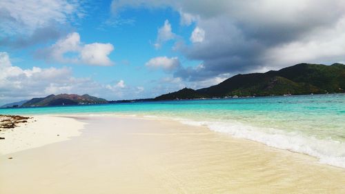 Panoramic view of beach against sky