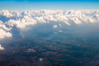 Aerial view of sea against sky