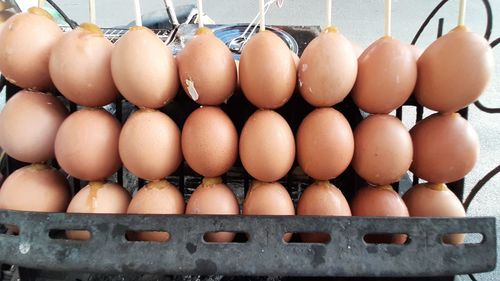 Close-up of eggs in container