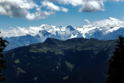 Scenic view of mountains against sky