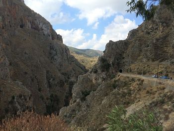 View of landscape against cloudy sky