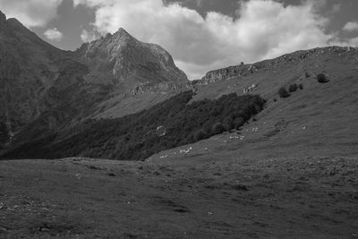 Scenic view of mountains against sky