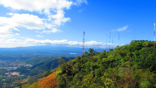 Scenic view of landscape against cloudy sky