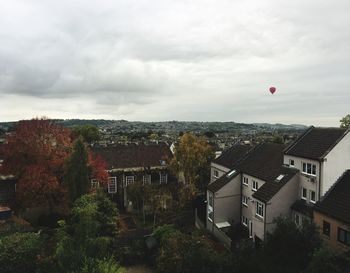 High angle view of townscape against sky