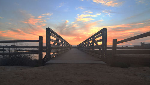 Suspension bridge at sunset