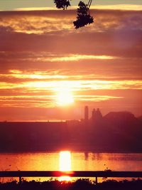 Scenic view of sunset over sea