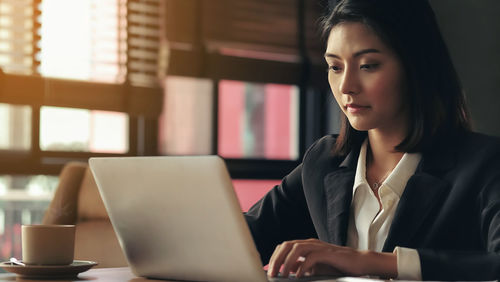 Woman working with laptop