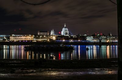 City lit up at night