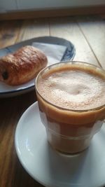 High angle view of coffee on table