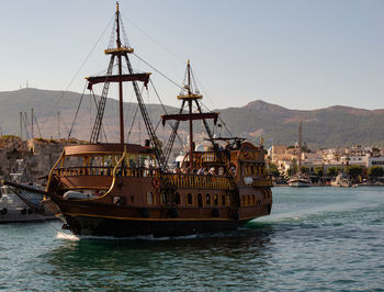 Boats and yachts in the harbor of kos town on the island kos greece