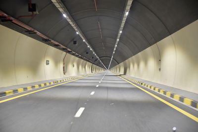 Empty road in tunnel