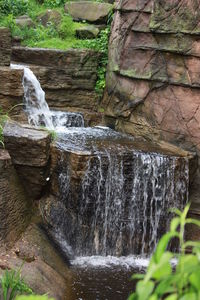 Close-up of water flowing through rocks