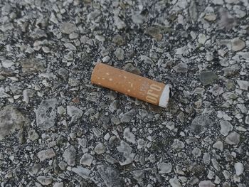 Close-up high angle view of cigarette