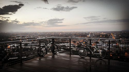 View of illuminated cityscape