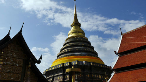 Low angle view of buildings against sky