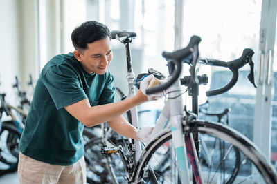 Man riding bicycle