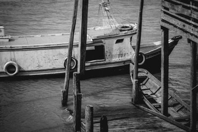 Close-up of boat in water