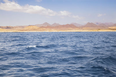 Beautiful blue waters of the red sea in africa