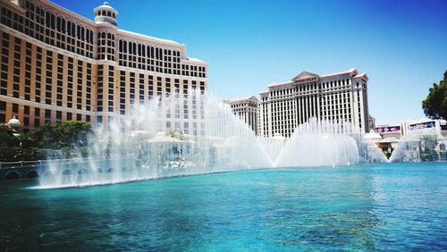 Water fountain in swimming pool