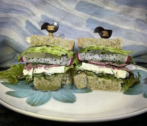 Close-up of food in plate on table