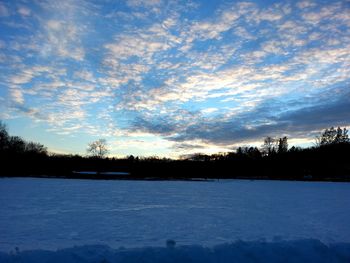 Scenic view of snow covered landscape