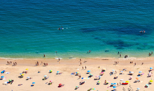 Aerial view of people on beach