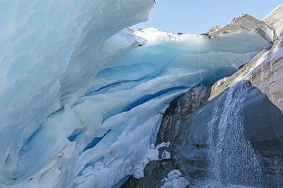 Aerial view of frozen lake