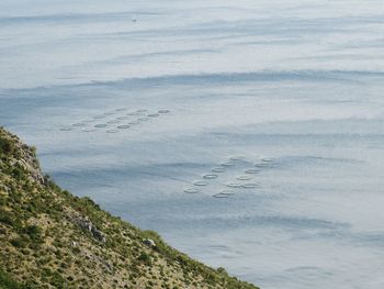 High angle view of sea