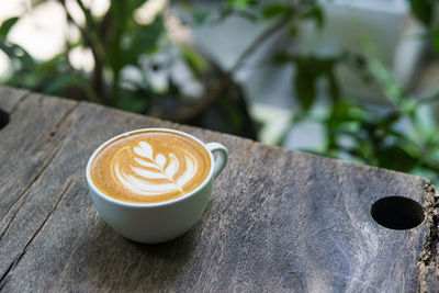 Close-up of coffee on table