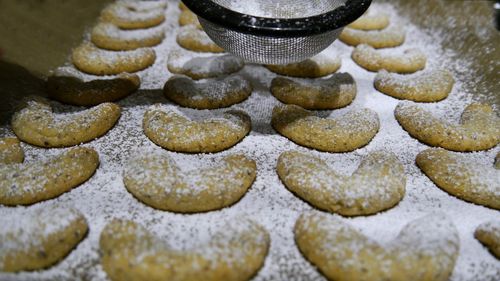 Close-up of cookies with vanilla sugar