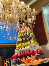 Close-up of colorful candies on table