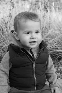 Portrait of cute baby girl outdoors