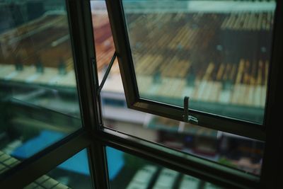 Close-up of glass window