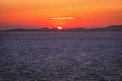 Sunset at cap blanc lighthouse, mallorca, spain