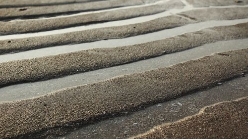 High angle view of zebra crossing on land