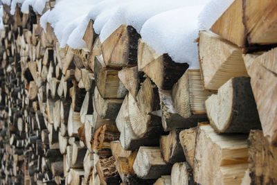 Full frame shot of logs