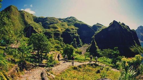 Scenic view of mountain against sky