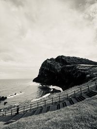 Scenic view of sea against sky in jeju island