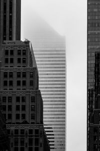 Low angle view of modern buildings in city against sky