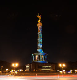 Low angle view of eiffel tower at night