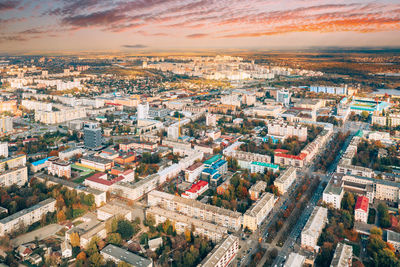 High angle view of cityscape