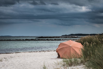 Scenic view of beach against sky